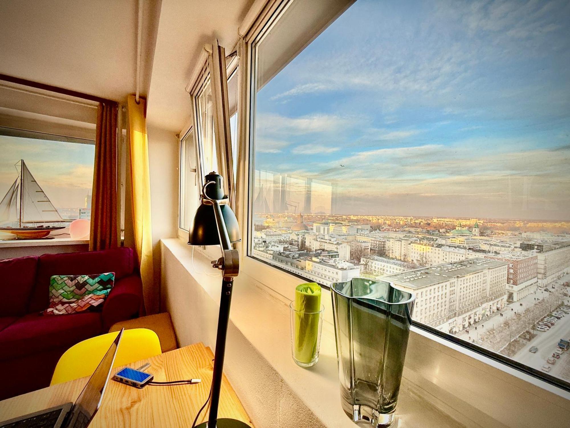 Super Apartment Yellow 2X Metro Fast Wifi 1 Gbs Netflix Panorama Miasta Warschau Exterior foto
